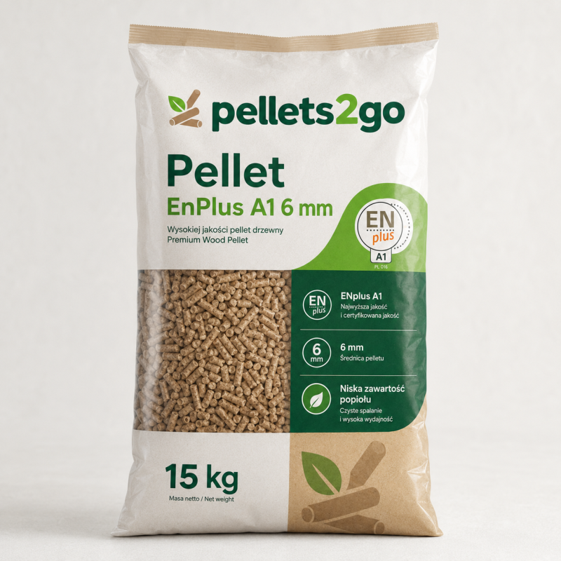 Pellet drzewny ENplus A1 6 mm – paleta 990 kg (66 × 15 kg)