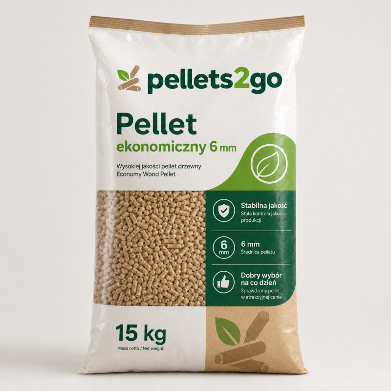 Pellet ekonomiczny 6 mm – paleta 990 kg (66 × 15 kg)