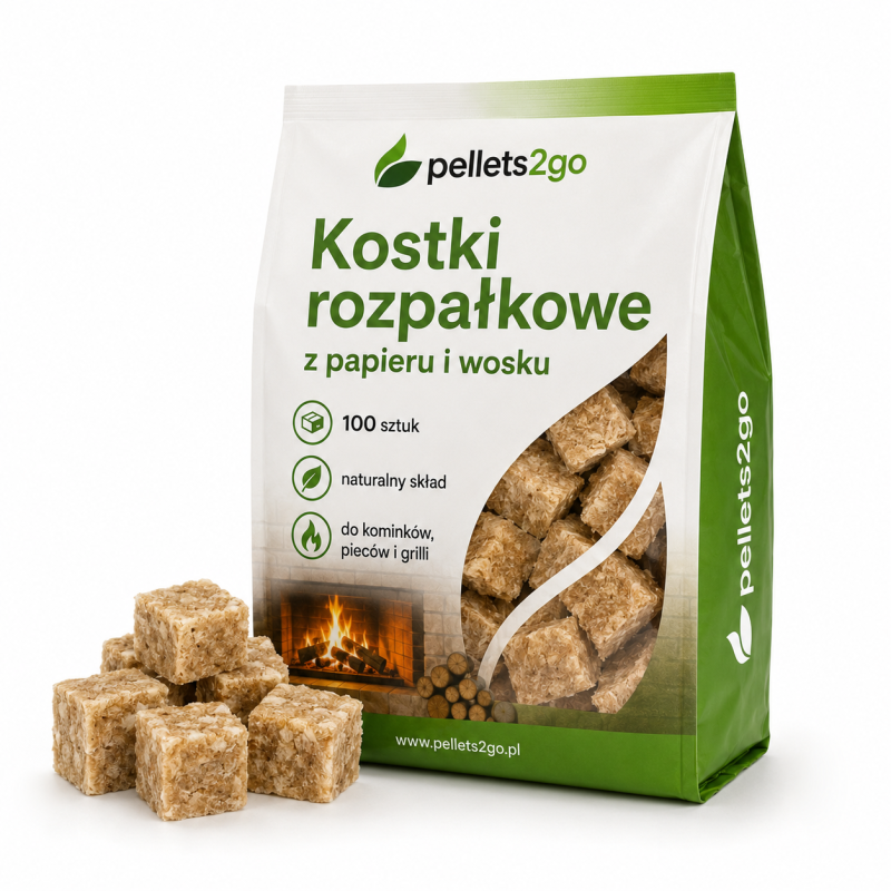 Naturalne kostki rozpałkowe z papieru i wosku – 1000 sztuk